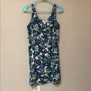 Blue and green floral print Loft dress